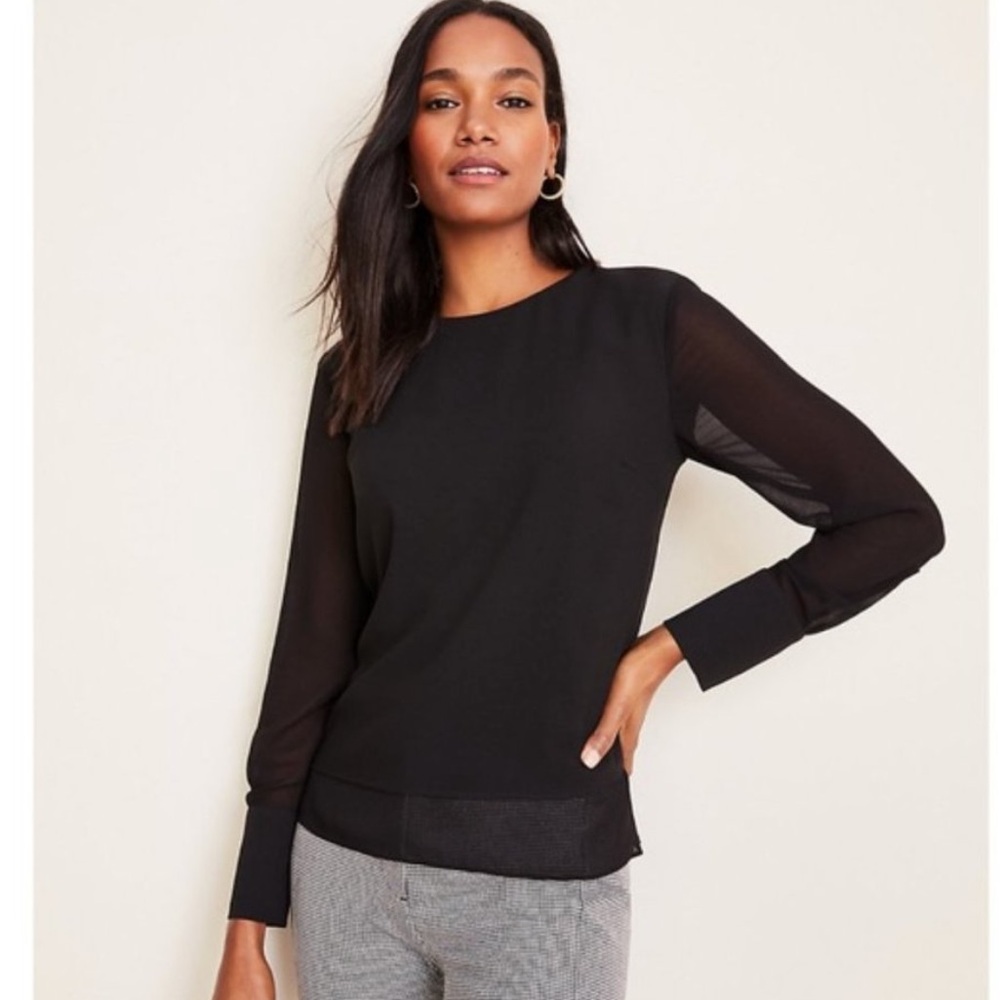 Ann Taylor Shear Blouse with Lining